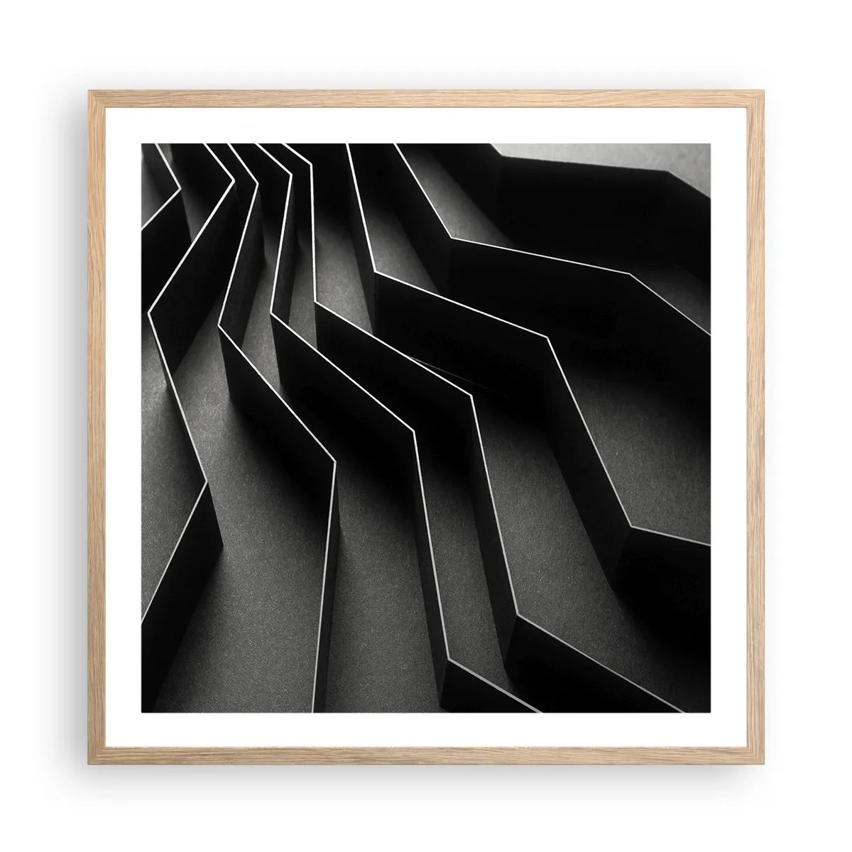 Poster in cornice rovere chiaro - Ordine tridimensionale - 60x60 cm