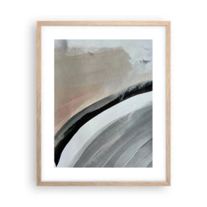 Poster in cornice rovere chiaro - Composizione: arco di nero e grigio - 40x50 cm