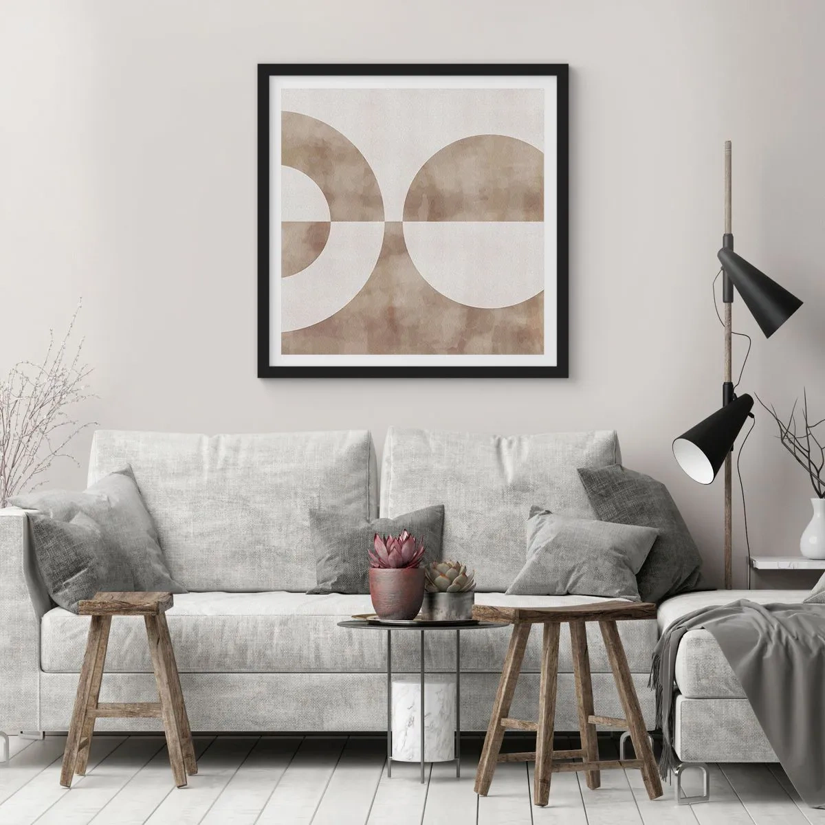 Poster in cornice nera - Analogie e differenze - 50x50 cm