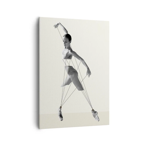 Quadro su tela - Stampe su Tela - Ballerina in un'interpretazione geometrica con linee - 50x70cm - Nel teatro del mondo - Decorazione murale moderna per soggiorno e camera da letto ARTTOR