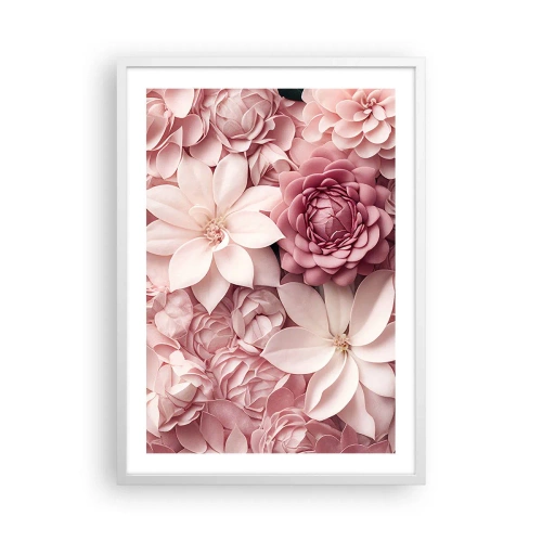 Poster in cornice bianca - Nei petali di rosa - 50x70 cm