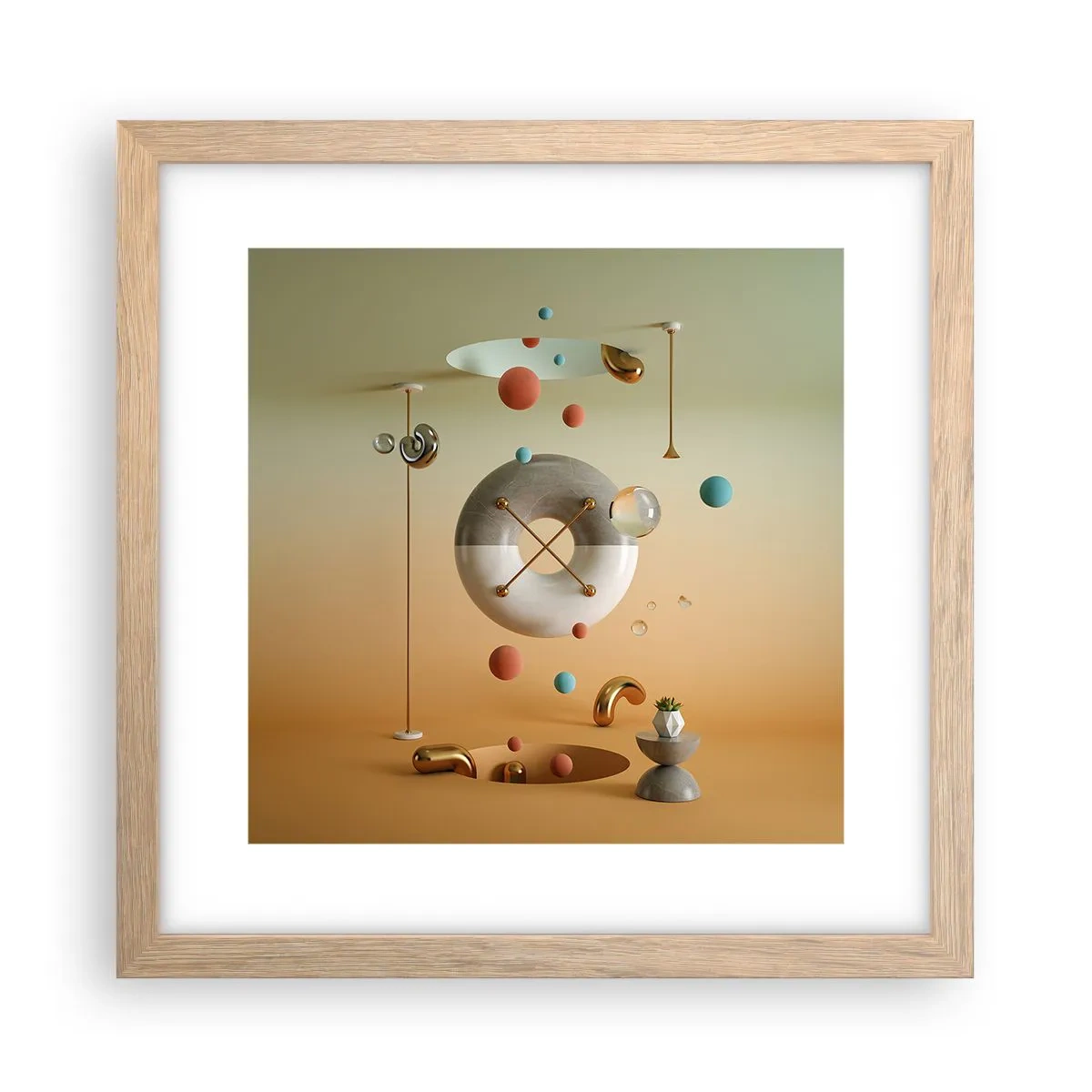 Poster in cornice rovere chiaro - Tutto può succedere - 30x30 cm