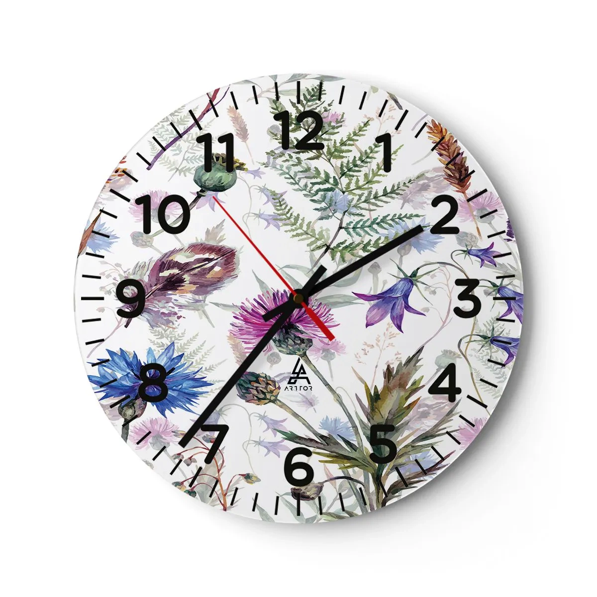 Orologio da parete - Orologio in Vetro - Erbario polacco - 40x40 cm