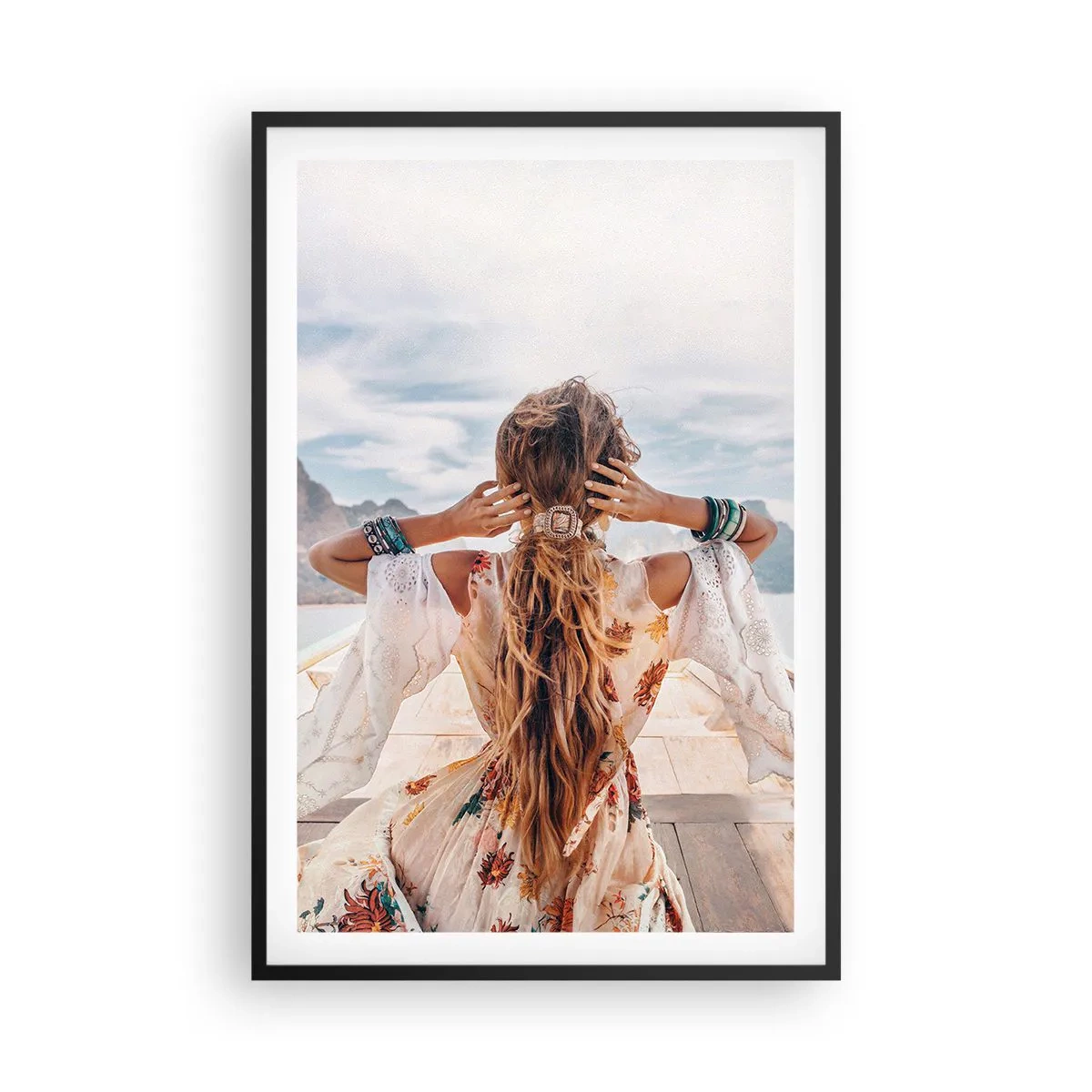 Poster in cornice nera - In cammino verso la felicità - 61x91 cm