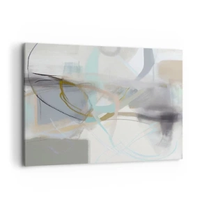 Quadro su tela - Stampe su Tela - Astrazione pastello con linee delicate - 120x80cm - Astrazione nebulosa - Decorazione murale moderna per soggiorno e camera da letto ARTTOR