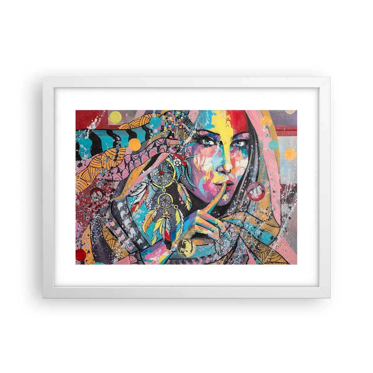 Poster in cornice bianca - Taci, finché capirai - 40x30 cm