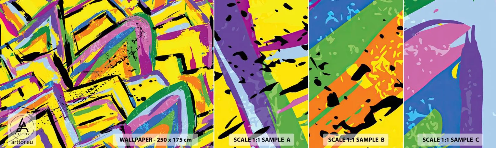 Campione di Fotomurale Adesivo Deluxe Sticker - Grida di gioia - Astrazione, Pezzo, Pittura - 100x30 cm