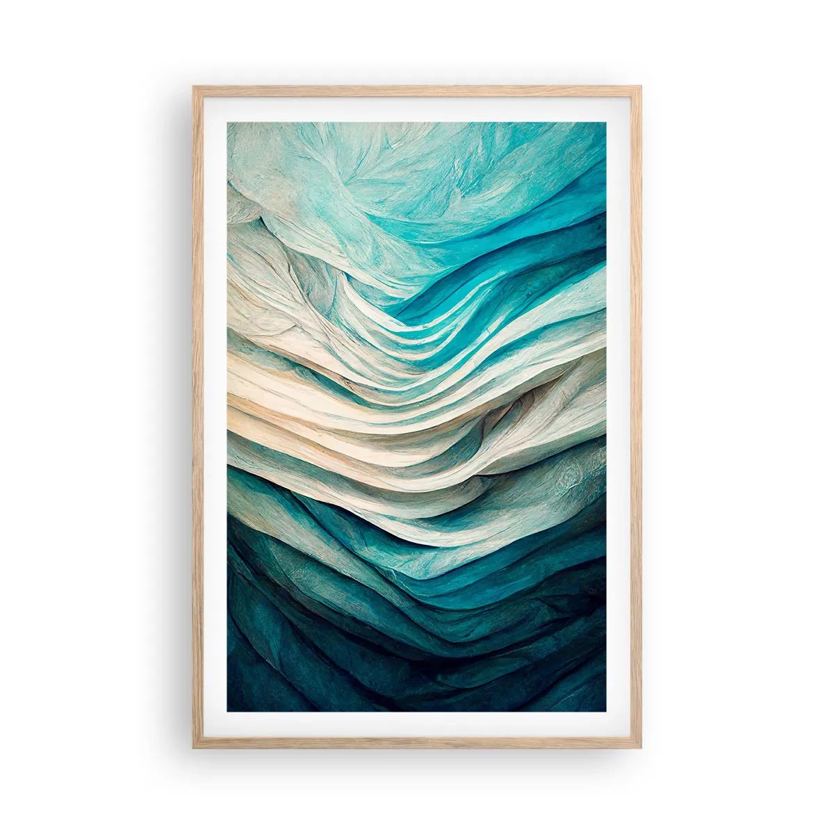 Poster in cornice rovere chiaro - Blu insaziabile - 61x91 cm