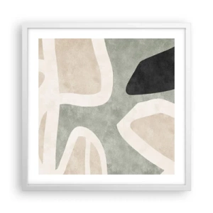 Poster in cornice bianca - Composizione con motivi in nero - 50x50 cm
