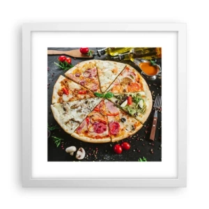 Poster in cornice bianca - Ventaglio di gusti - 30x30 cm