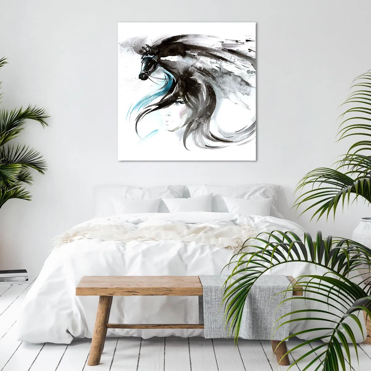 Quadro su tela - Stampe su Tela - Il galoppo del Principe Nero - 70x70 cm