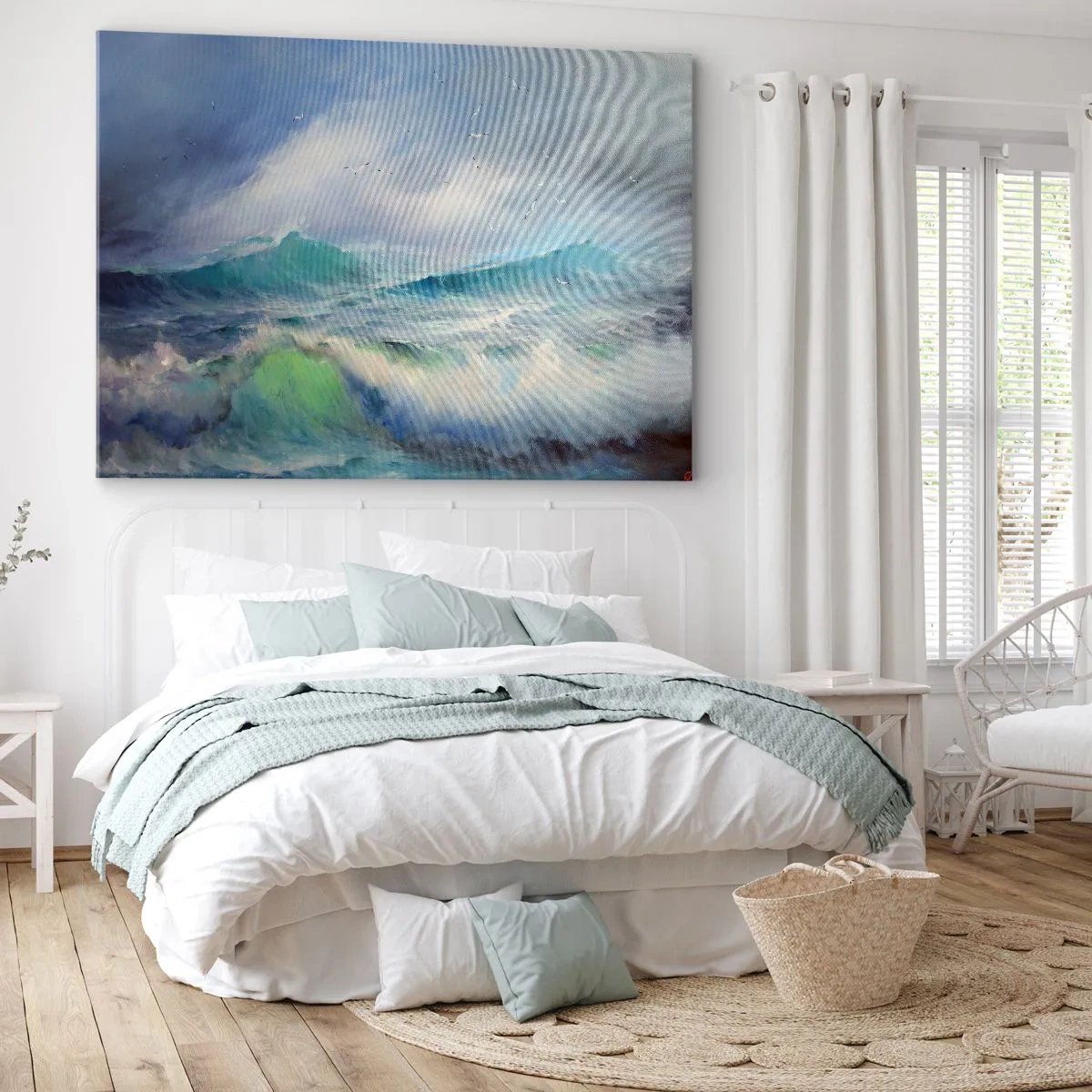 Quadro su tela - Stampe su Tela - Onde violente sull'oceano - 70x50cm - Il turbine ululò di trionfo... - Decorazione murale moderna per soggiorno e camera da letto ARTTOR