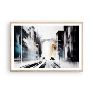 Poster in cornice rovere chiaro - Studio di città: architettura e movimento - 91x61 cm