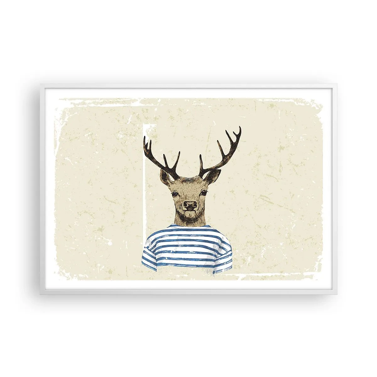 Poster in cornice bianca - Mi piacciono le camicie a righe! - 100x70 cm