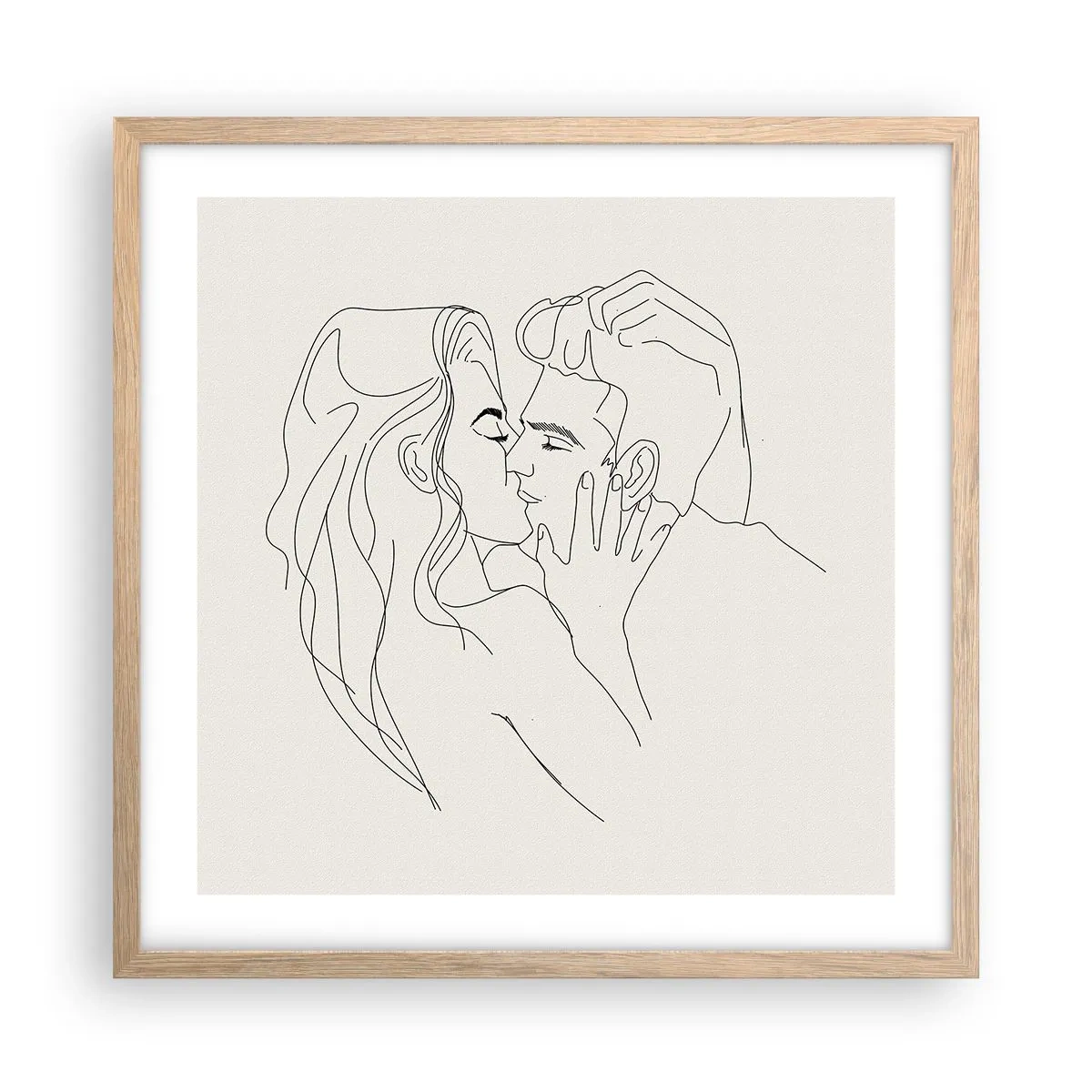 Poster in cornice rovere chiaro - Intrecciati dal sentimento - 50x50 cm