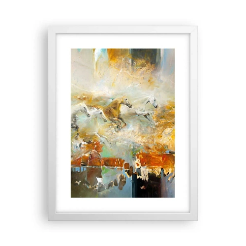 Poster in cornice bianca - Al galoppo attraverso la luce - 30x40 cm