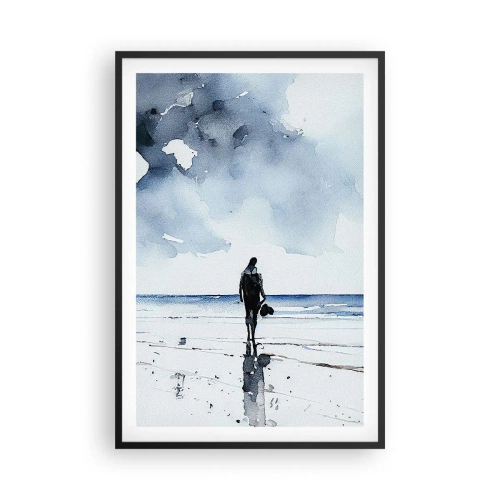 Poster in cornice nera - Dialogo con il mare - 61x91 cm