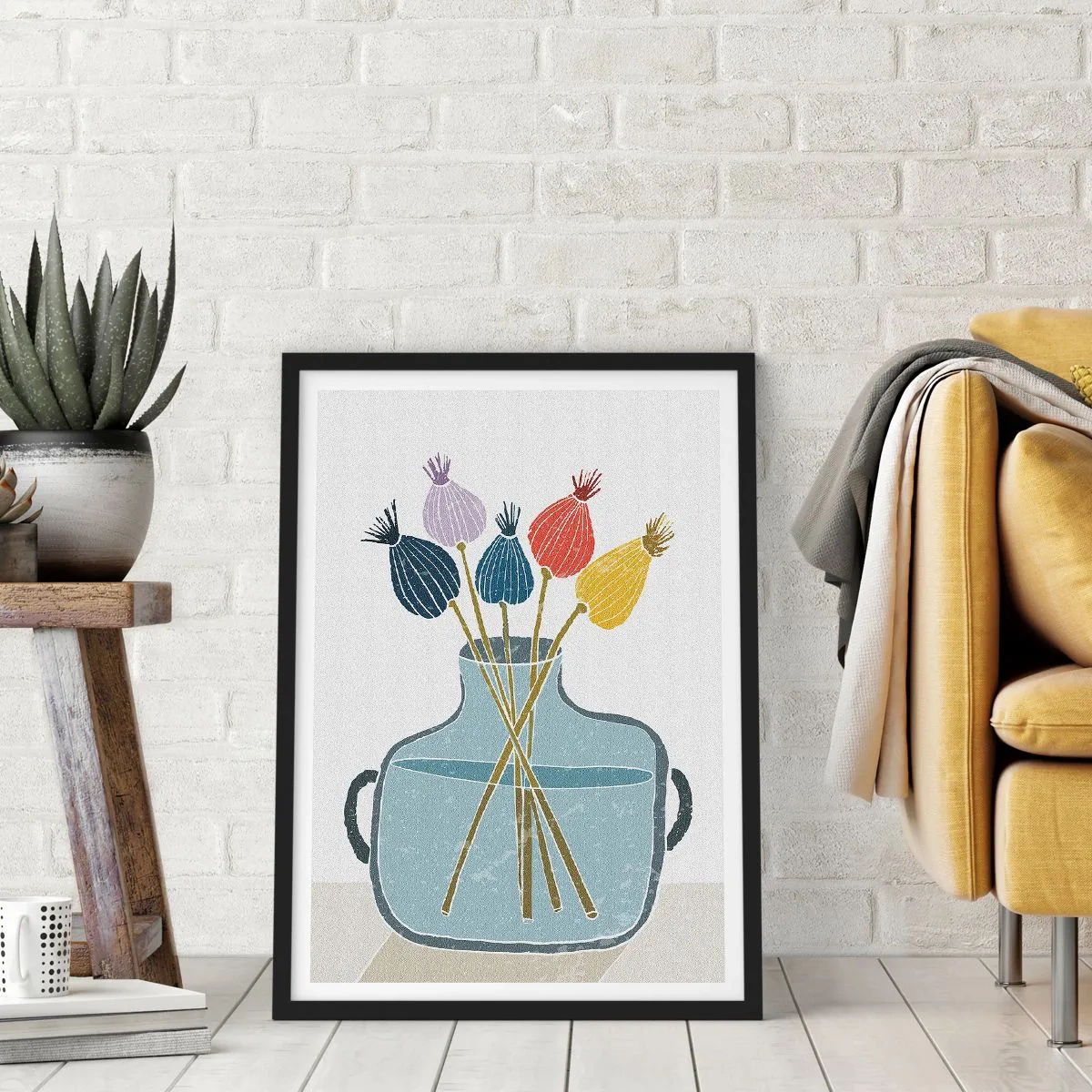 Poster in cornice nera - Il silenzio dei papaveri - 40x50 cm