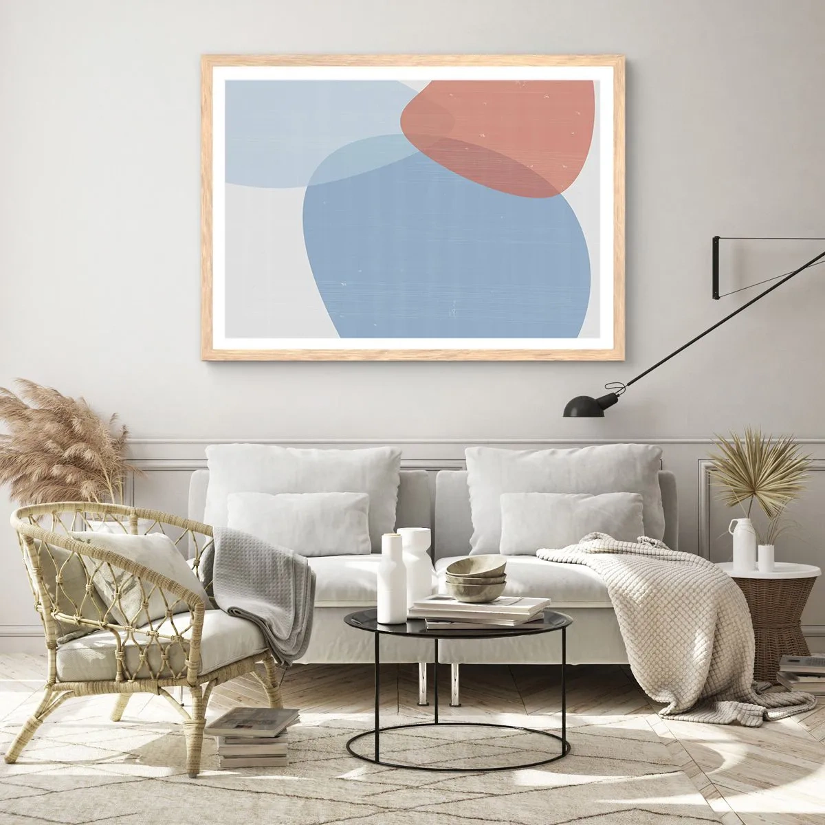 Poster in cornice rovere chiaro - Legami pastello - 91x61 cm