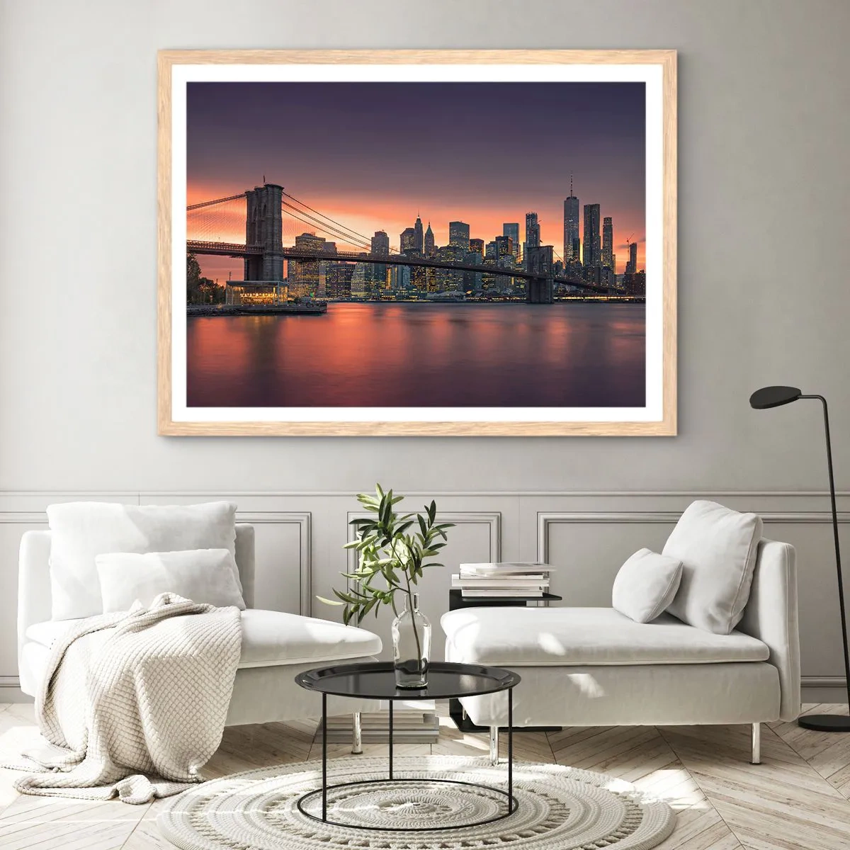 Poster in cornice rovere chiaro - Immersa nel silenzio lilla - 50x40 cm