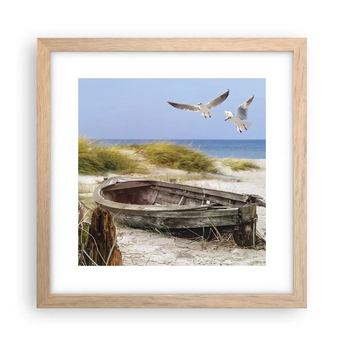 Poster in cornice rovere chiaro - Bagnate dal vento - 30x30 cm