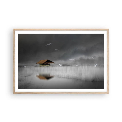 Poster in cornice rovere chiaro - Riparo dalla pioggia - 91x61 cm