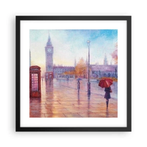 Poster in cornice nera - Giorno d'autunno a Londra - 40x40 cm