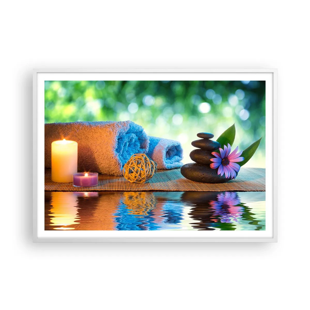 Poster in cornice bianca - Tempo per il corpo - 100x70 cm