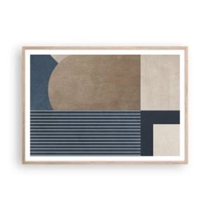 Poster in cornice rovere chiaro - Composizione di semplicità e rotondità - 100x70 cm