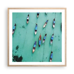 Poster in cornice rovere chiaro - In gioiosa attesa - 60x60 cm