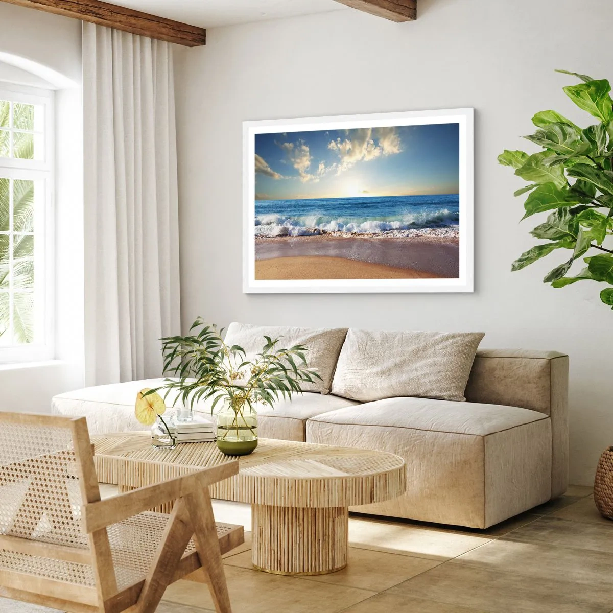 Poster in cornice bianca - Insieme movimento e immobilità - 91x61 cm