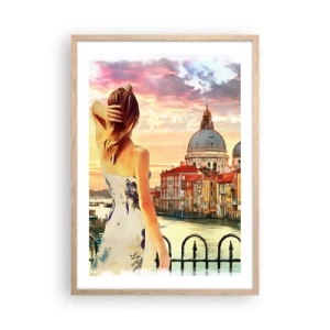 Poster in cornice rovere chiaro - Se un'avventura allora solo a... - 50x70 cm