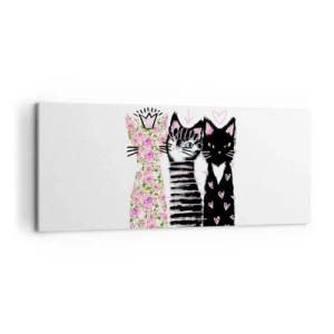 Quadro su tela - Stampe su Tela - Tre gatti con vari motivi artistici - 120x50cm - C'erano una volta tre gattini - Decorazione murale moderna per soggiorno e camera da letto ARTTOR