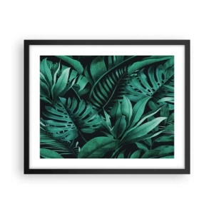 Poster in cornice nera - Dal profondo del verde tropicale - 50x40 cm