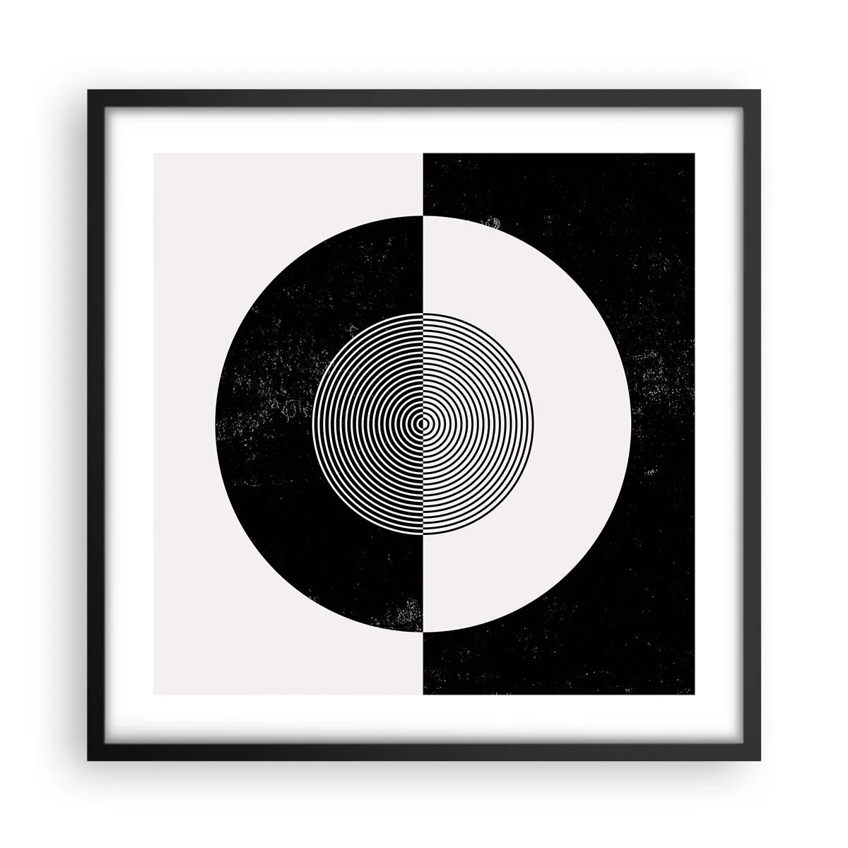 Poster in cornice nera - Armonia in bianco e nero - 50x50 cm