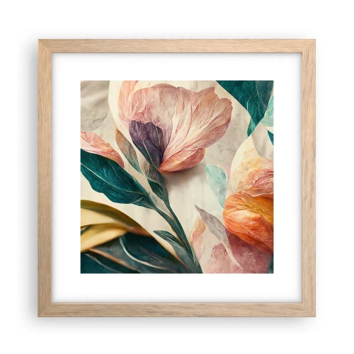 Poster in cornice rovere chiaro - I fiori delle isole del sud - 30x30 cm
