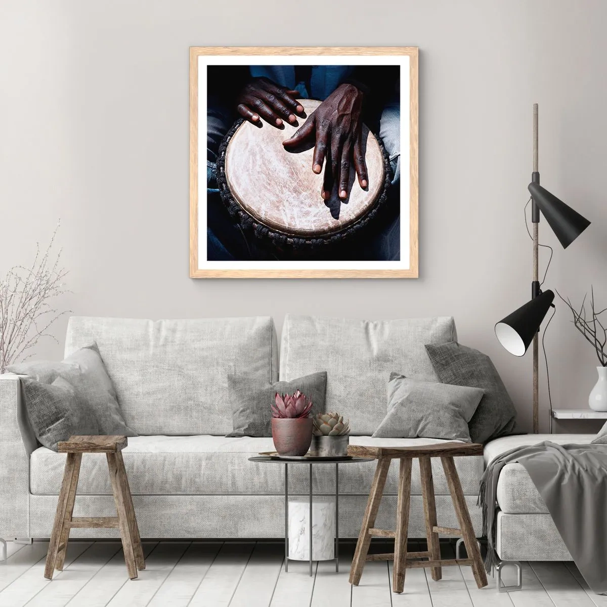 Poster in cornice rovere chiaro - Vivi al tuo ritmo - 30x30 cm