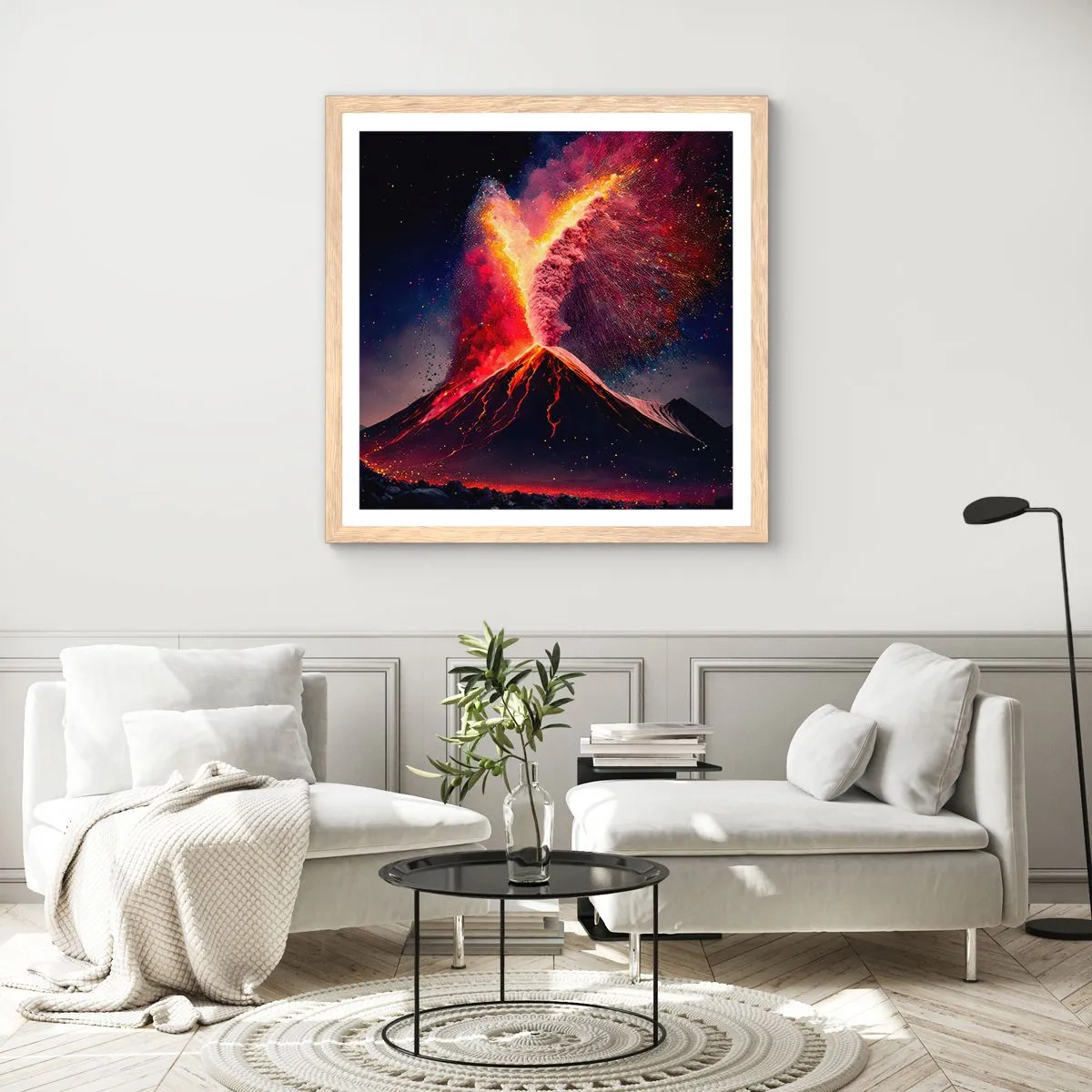 Poster in cornice rovere chiaro - Bellezza e minaccia - 60x60 cm