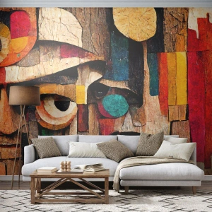 Fotomurali Premium Canvas - Volti astratti dai colori intensi - 100x70cm - Ti vedo... - Decorazione murale moderna per soggiorno e camera da letto ARTTOR