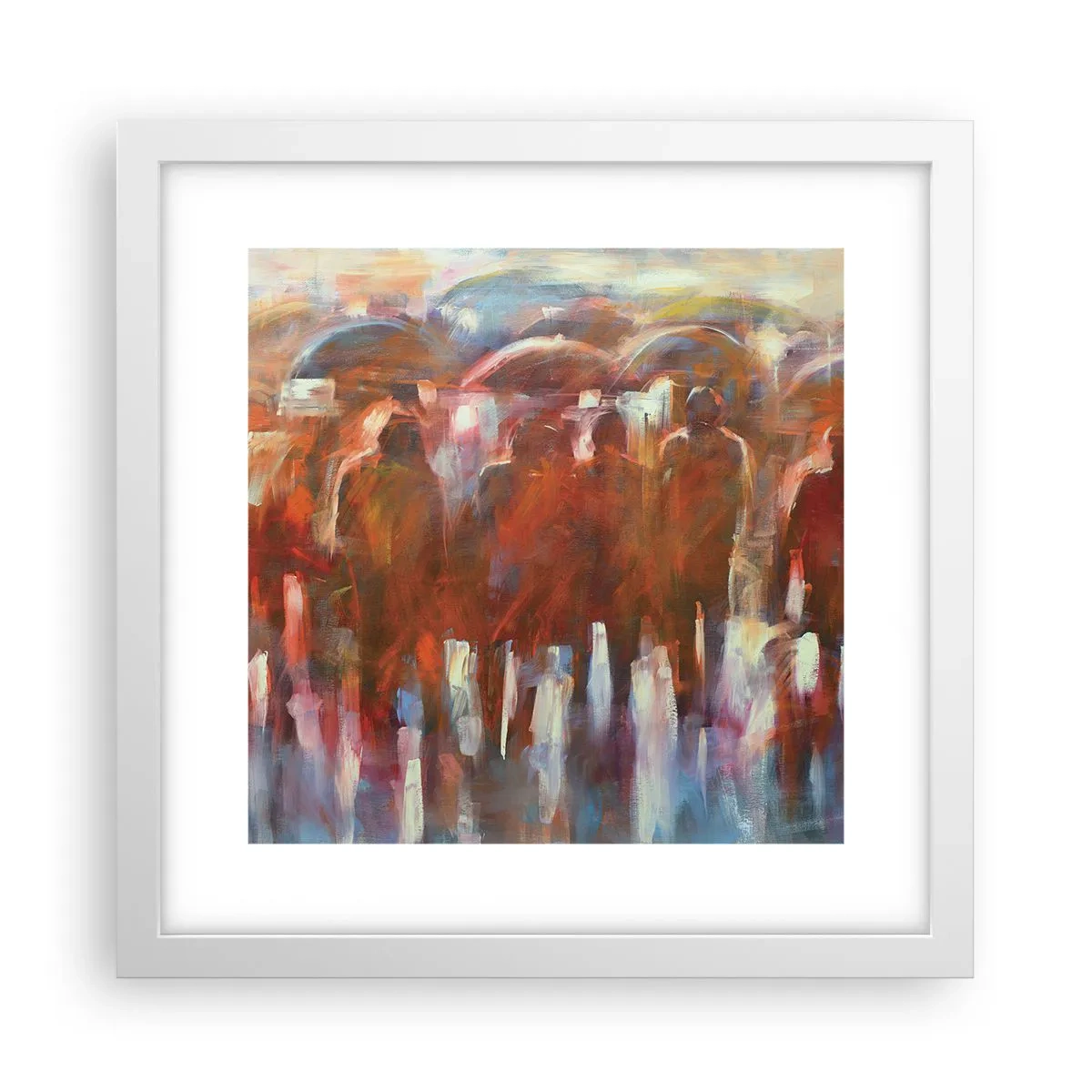 Poster in cornice bianca - Uguali nella pioggia e nella nebbia - 30x30 cm