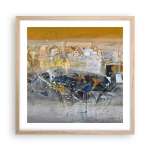 Poster in cornice rovere chiaro - Tutto andrà bene - 50x50 cm