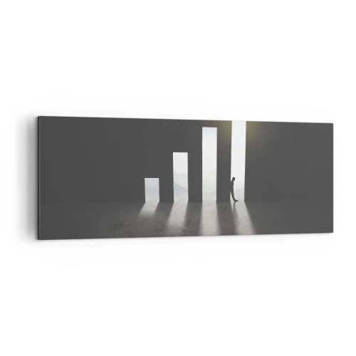 Quadro su tela - Stampe su Tela - Crescita simbolica sotto forma di passaggi illuminati dalla luce - 140x50cm - Successo - impressione - Decorazione murale moderna per soggiorno e camera da letto ARTTOR