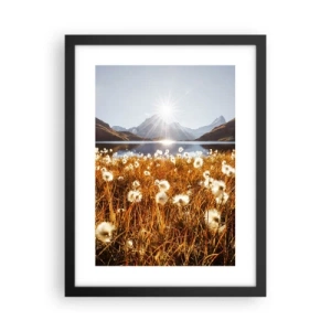 Poster in cornice nera - Durezza delle pietre, morbidezza dell'erba - 30x40 cm