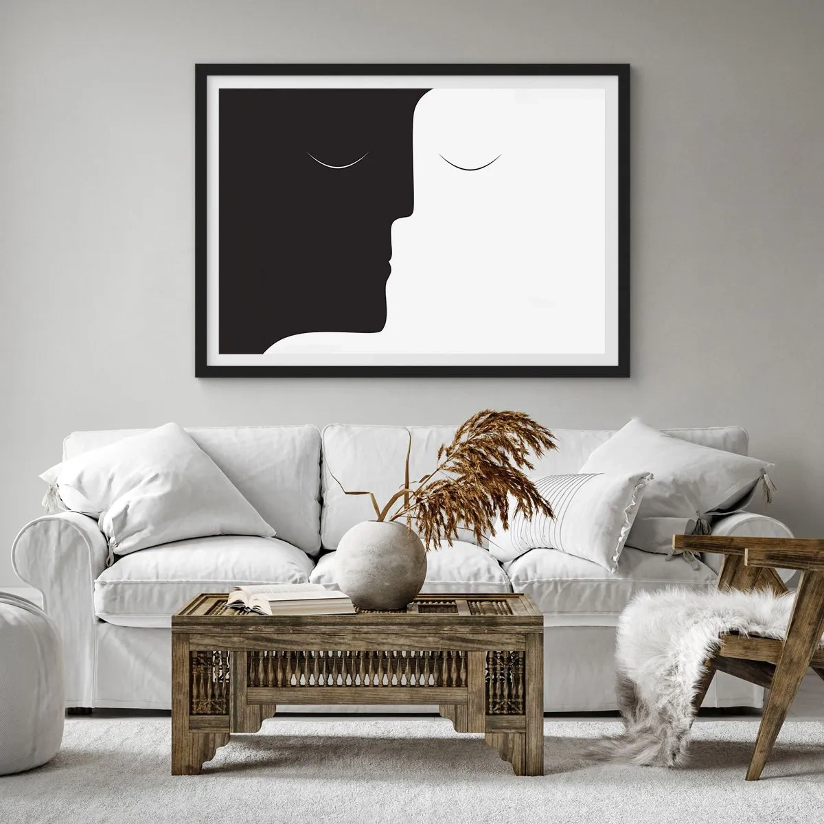 Poster in cornice nera - Unità degli opposti - 91x61 cm