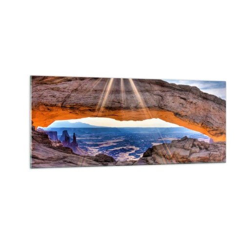 Quadro su vetro - Attraverso il portale di roccia - 100x40 cm