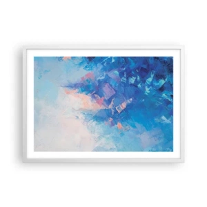 Poster in cornice bianca - Astrazione invernale - 70x50 cm