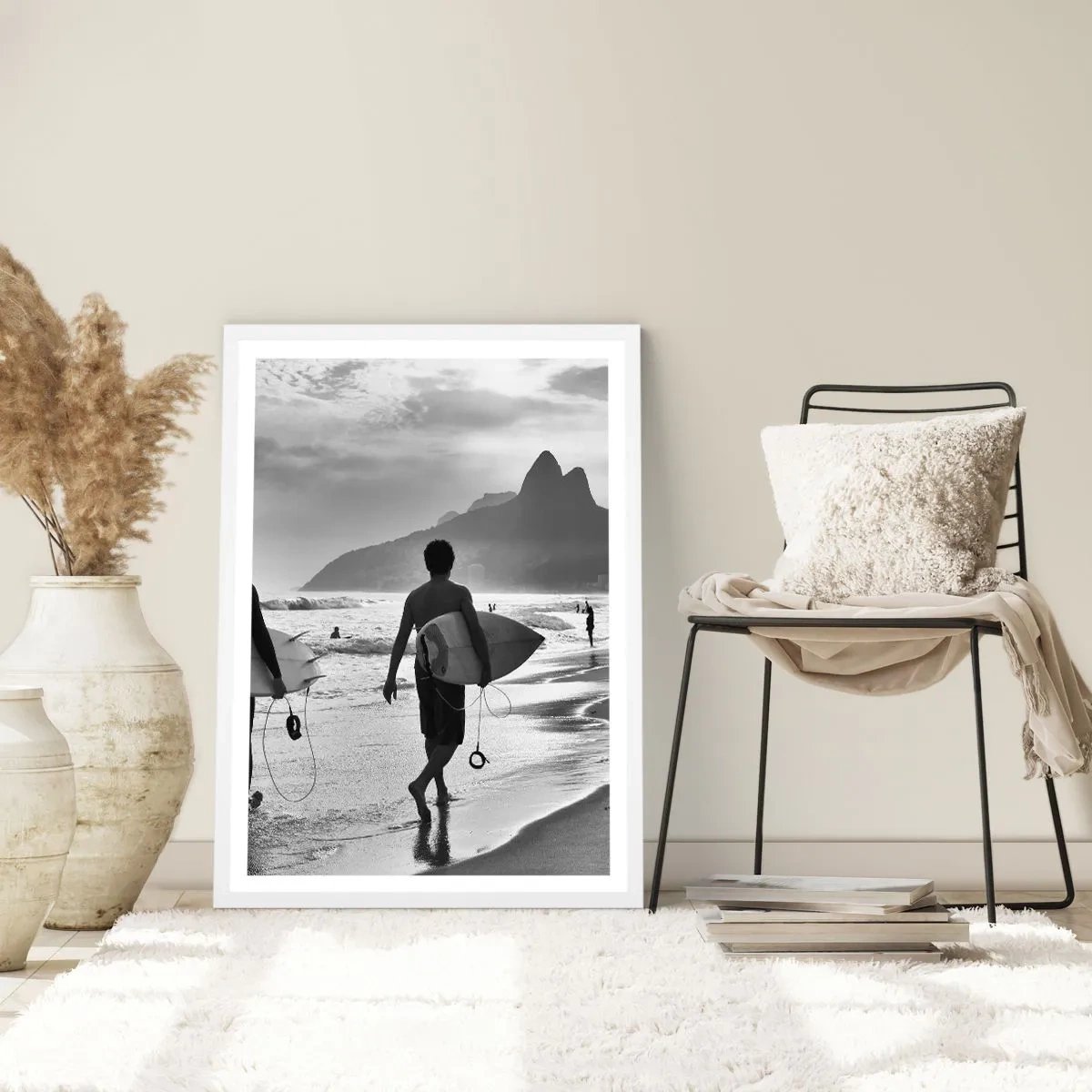 Poster in cornice bianca - Samba su un'unica onda - 40x50 cm