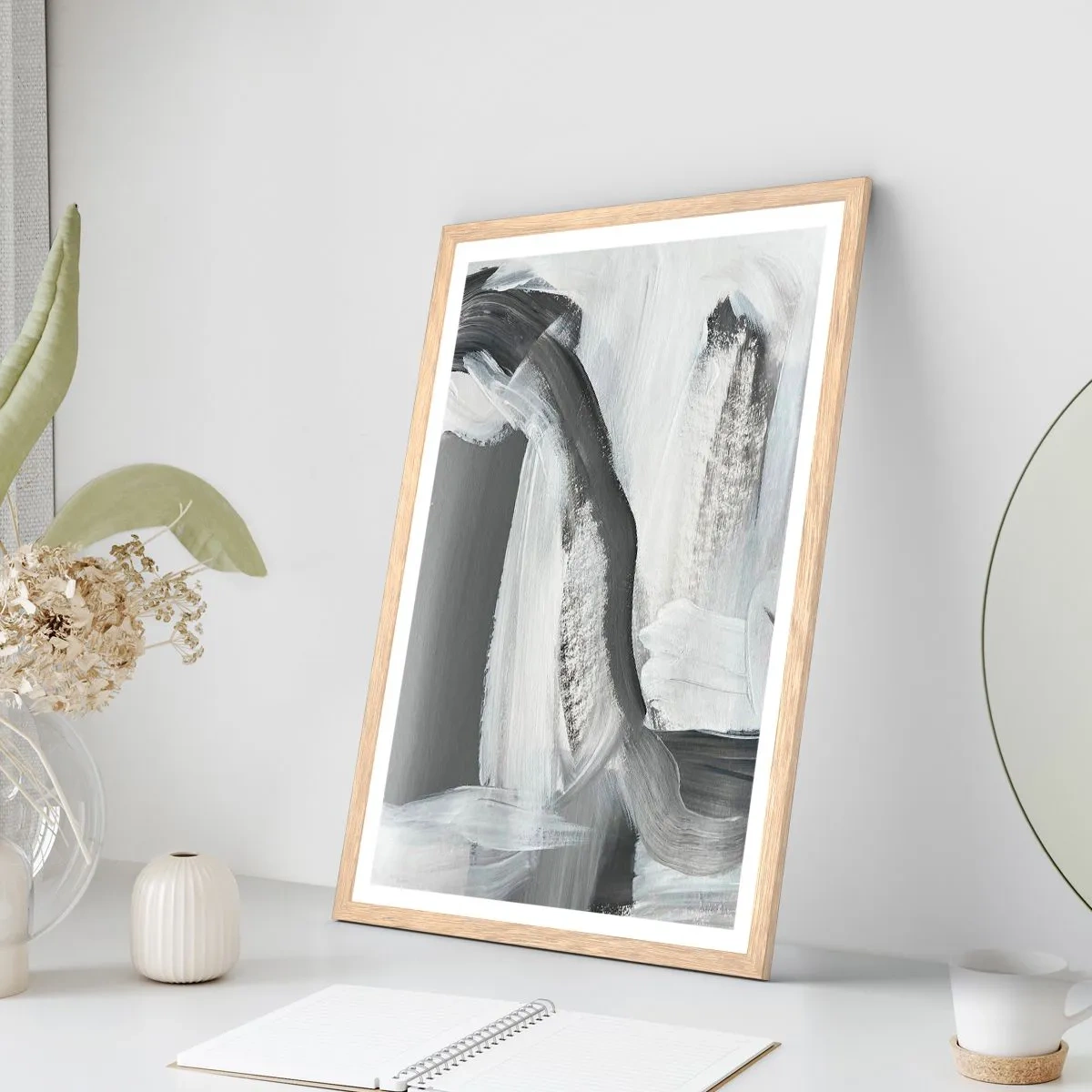 Poster in cornice rovere chiaro - Movimento deciso - 70x100 cm