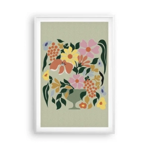 Poster in cornice bianca - Bouquet pieno di vita - 61x91 cm