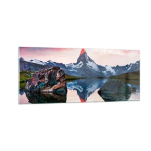 Quadro su vetro - Il cuore dei monti è rovente - 100x40 cm